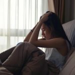 Woman suffering from post-concussion syndrome depression and anxiety